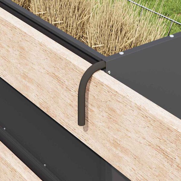 vidaXL Heu Futterspender Schwarz 71 x 33 x 70 cm Kaltgewalzter Stahl