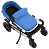 vidaXL 2-in-1 Buggy/Kinderwagen Aluminium Blau und Schwarz