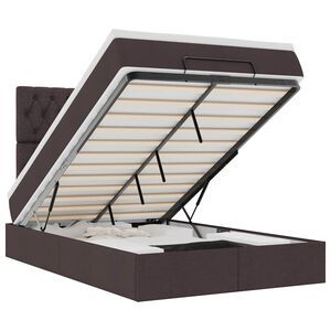 vidaXL Ottoman-Bett mit Matratze Dunkelbraun 120x200 cm Stoff