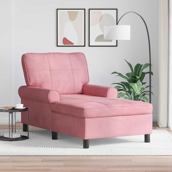 vidaXL Lounge-Liege mit Kissen Rosa 91 x 157 x 91 cm Samt