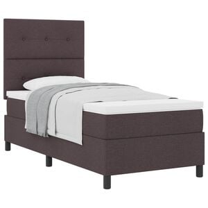 vidaXL Boxspringbett mit Matratze Dunkelbraun 80 x 200 cm Stoff