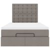 vidaXL Ottoman-Bett mit Matratze Taupe 120x200 cm Stoff
