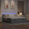 vidaXL Ottoman-Bett mit Matratzen & LEDs Hellgrau 180x200 cm Stoff