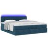 vidaXL Ottoman-Bett mit Matratzen & LED Dunkelblau 200x200 cm Samt