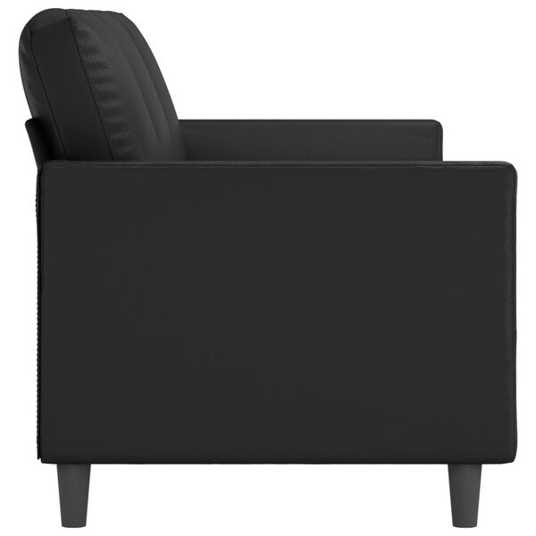 vidaXL 3-Sitzer-Sofa Schwarz 180 cm Kunstleder