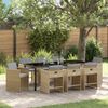 vidaXL Garten Essgruppe 9 pcs Beige Poly-Rattan
