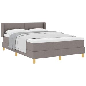 vidaXL Boxspringbett mit Matratze Taupe 160 x 200 cm Stoff