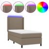 vidaXL Boxspringbett mit Matratze & LED Taupe 80x200 cm Stoff