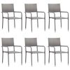 vidaXL 7-tlg. Garten-Essgruppe Grau Poly Rattan