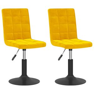 vidaXL Esszimmerst&uuml;hle 2 Stk. Drehbar Senfgelb Samt