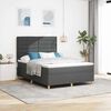 vidaXL Boxspringbett mit Matratze Dunkelgrau 140 x 200 cm Stoff
