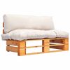 vidaXL Outdoor-Sofa Paletten mit Kissen in Sandfarben Kiefernholz