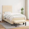 vidaXL Boxspringbett mit Matratze Creme 90x200 cm Stoff