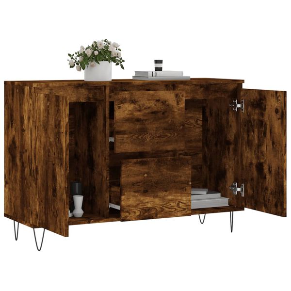 vidaXL Sideboard Räuchereiche 101,5x35x70 cm Holzwerkstoff