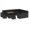 vidaXL Garten-Sofa-Set mit Kissen mit Speicher 12 pcs Schwarz