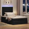 vidaXL Ottoman-Bett mit Matratze & LEDs Schwarz 120x200 cm Stoff