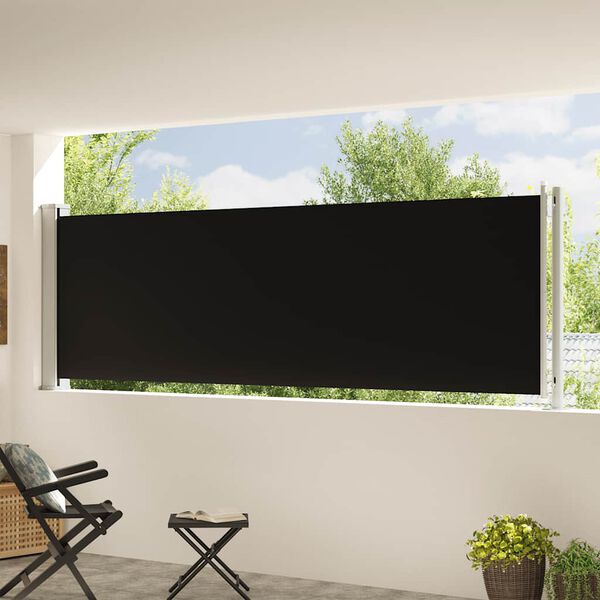 vidaXL Seitenmarkise Ausziehbar 117x600 cm Schwarz