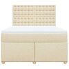 vidaXL Boxspringbett mit Matratze Creme 140x190 cm Stoff