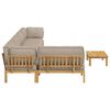 vidaXL Sofa Set mit Kissen Uni 6 pcs Taupe Massivholz Akazie
