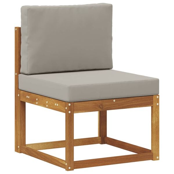 vidaXL Outdoor-Sofagarnitur mit Kissen 7 pcs Nat&uuml;rlich und Hellgrau