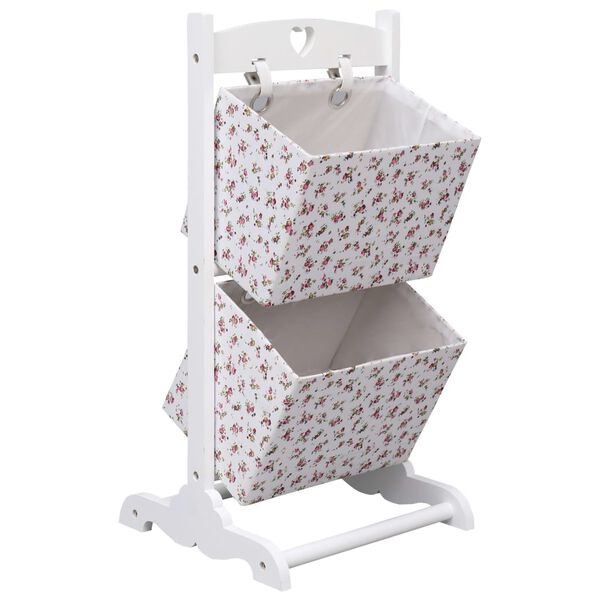 vidaXL 2-stufiges Korbregal Blumenmuster 35 x 35 x 72 cm Holz