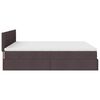 vidaXL Ottoman-Bett mit Matratzen Dunkelbraun 160x200 cm Stoff