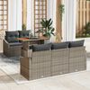 vidaXL Garten-Sofa-Set mit Speicher 6 pcs Grau Poly Rattan