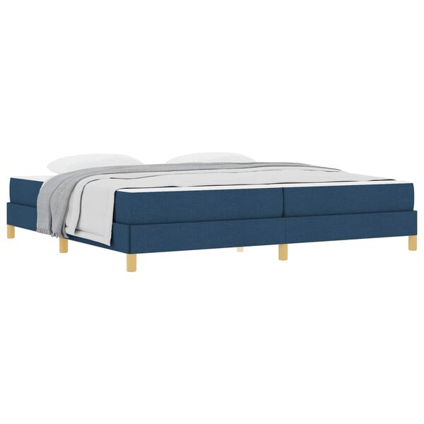 vidaXL Boxspringbett mit Matratze Blau 200 x 200 cm Stoff