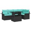 vidaXL Gartensofa-set mit Kissen 6 pcs Schwarz Poly-Rattan