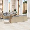 vidaXL Gartensofa-set mit Kissen 7 pcs Beige und Hellgrau Poly-Rattan