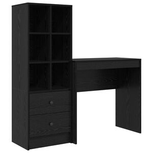 vidaXL Schreibtisch Schwarz Eichen-Optik 125,5 x 40 x 127 cm 2 stk.