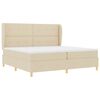 vidaXL Boxspringbett mit Matratze Creme 200 x 200 cm Stoff