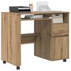 vidaXL Tisch mit Rollen Artisan-Eiche 91 x 50 x 77 cm Holzwerkstoff