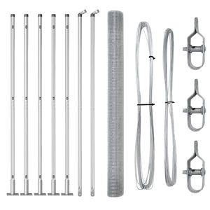 vidaXL Zaunpfosten Silber 10 x 1,4 m (25 x 25 mm Netz) Stahl