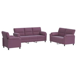 vidaXL Sofa-Set 3 pcs Lila Samt