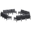 vidaXL Gartensofa-set mit Kissen 12 pcs Schwarz Stahl