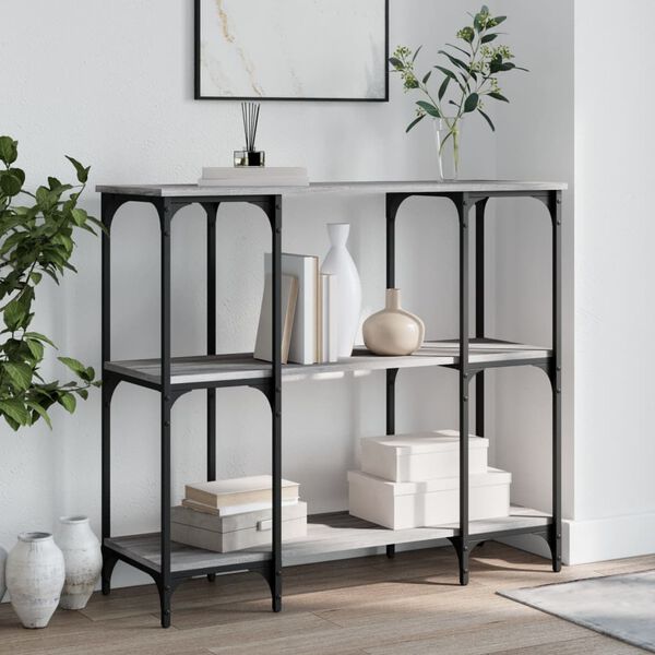 vidaXL Konsolentisch Grau Sonoma 102x35x90 cm Holzwerkstoff