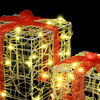 vidaXL Geschenkbox mit 60 LEDs 3 pcs Warmweiß 20 x 20 x 20 cm Acryl