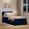 vidaXL Bett mit Stauraum und LED mit LED Schwarz 100 x 200 cm Samt
