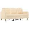 vidaXL 3-Sitzer-Sofa mit Kissen Creme 180 cm Stoff