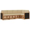 vidaXL Ecksofa Set 4 pcs Natur Massives Akazienholz und Polyester