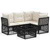 vidaXL Gartensofa-set 5 stk. Schwarz Poly-Rattan