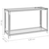 vidaXL Beistelltisch Silbern 120x40x78 cm Edelstahl und Glas