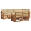 vidaXL Sofagarnituren 7 pcs Natur und Beige Massivholz Akazie