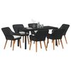 vidaXL Garten Essgruppe mit Kissen 7 pcs Schwarz Poly-Rattan