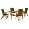 vidaXL 5-teiliges Garten-Esszimmer-Set Natur Massivholz Akazie