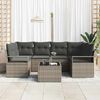 vidaXL Sofa Set mit Kissen 7 pcs Grau Poly Rattan