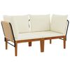 vidaXL 2 pcs Massives Akazienholz & Seil Natur