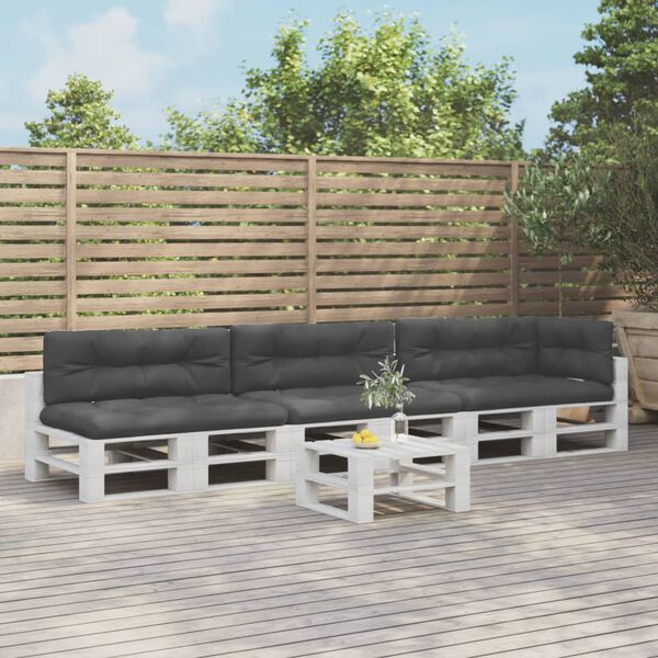 vidaXL Palettenkissen 7-tlg. Schwarz Stoff