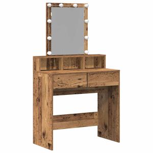 vidaXL Schminktisch mit Regal Altholz 80 x 41 x 144,5 cm Holzwerkstoff